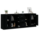 vidaXL Dressoirs 3 st bewerkt hout wit