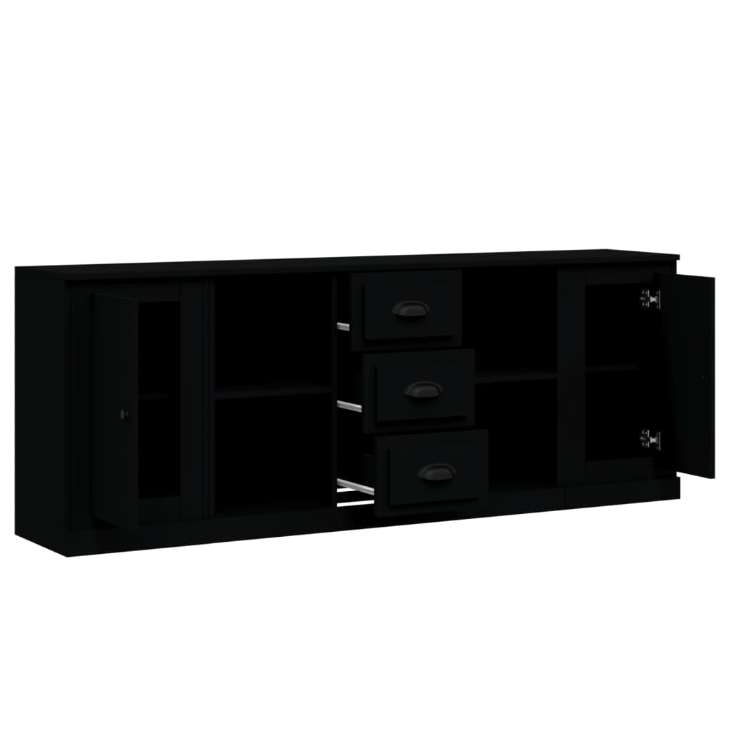vidaXL Dressoirs 3 st bewerkt hout wit