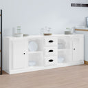 vidaXL Dressoirs 3 st bewerkt hout wit