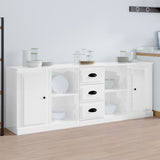 vidaXL Dressoirs 3 st bewerkt hout wit
