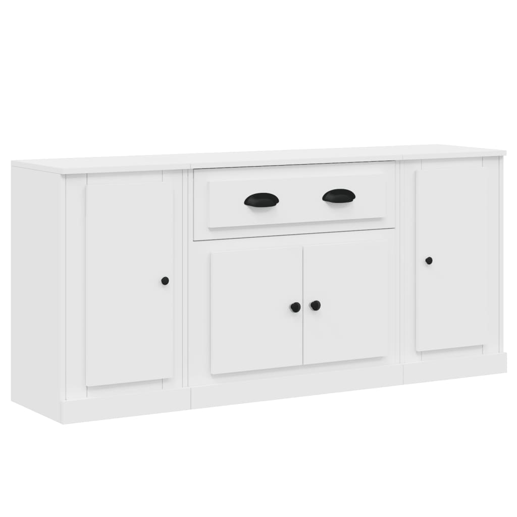 vidaXL Sideboards 3 pcs engineered wood white