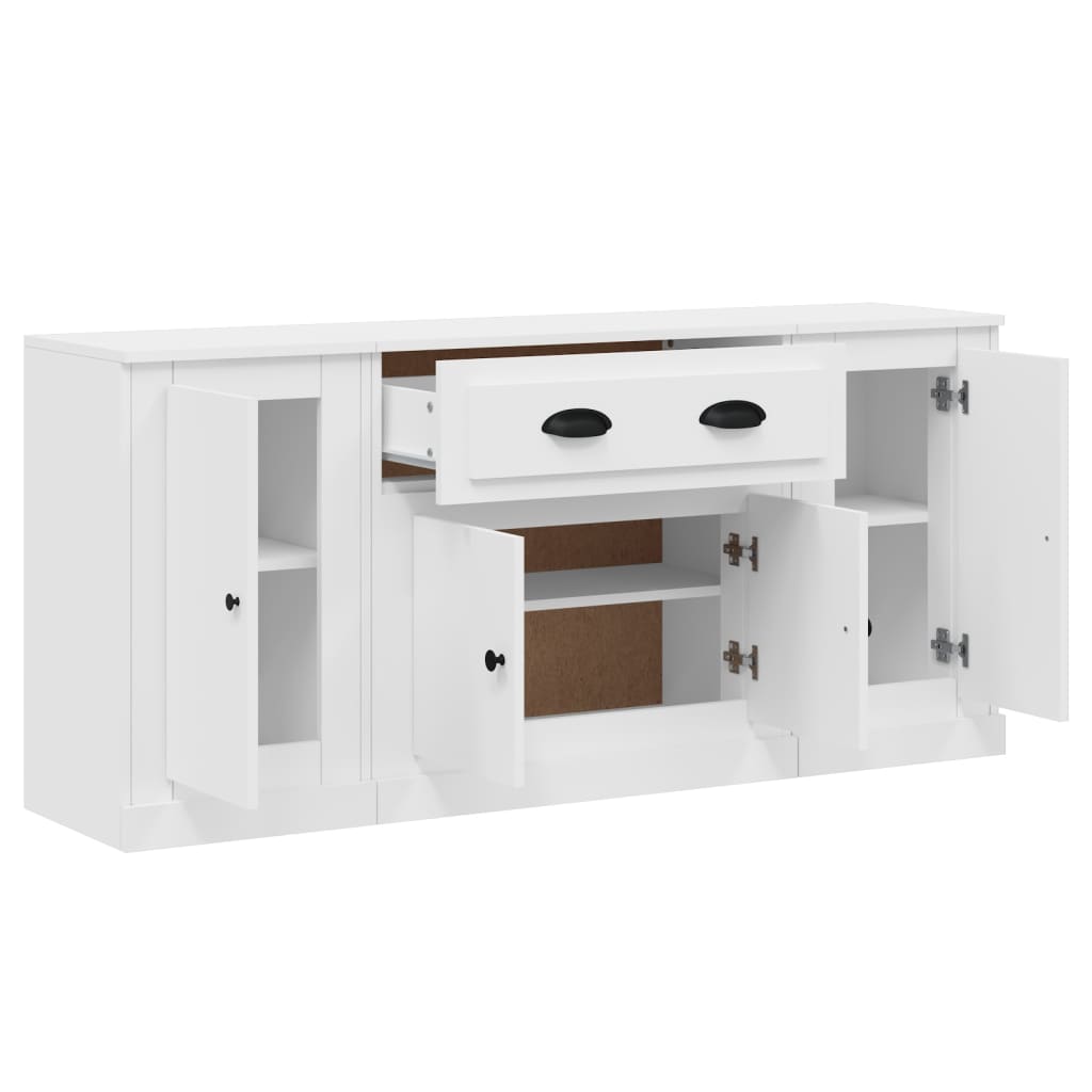 vidaXL Sideboards 3 pcs engineered wood white