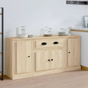 vidaXL Sideboards 3 pcs engineered wood white