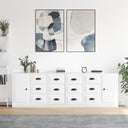 vidaXL Sideboards 3 pcs engineered wood white