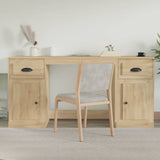 vidaXL Bureau met kast bewerkt hout wit