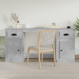 vidaXL Bureau met kast bewerkt hout wit
