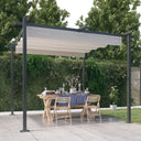 vidaXL Tuinprieel avec uittrekbaar dak 3x3 m crème couleur