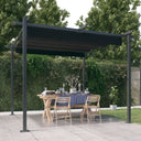 vidaXL Tuinprieel avec uittrekbaar dak 3x3 m crème couleur