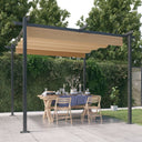 vidaXL Tuinprieel avec uittrekbaar dak 3x3 m crème couleur