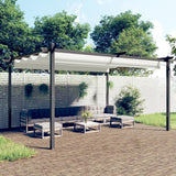 vidaXL Tuinprieel met uittrekbaar dak 3x3 m crèmekleurig