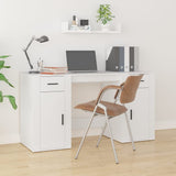 vidaXL Bureau met kast bewerkt hout wit