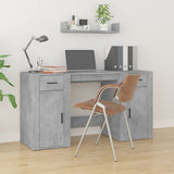 vidaXL Bureau met kast bewerkt hout wit