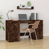 vidaXL Bureau met kast bewerkt hout wit