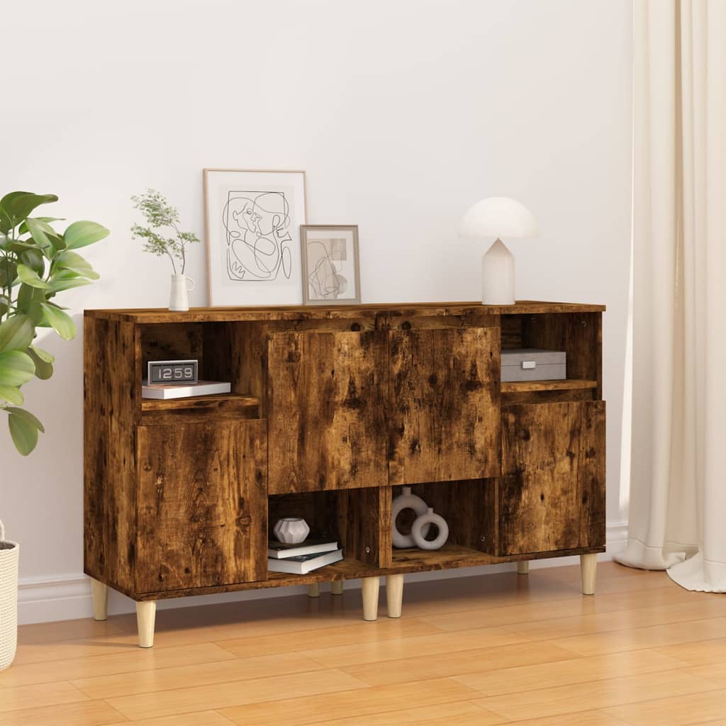 vidaXL Dressoirs 2 st 60x35x70 cm bewerkt hout wit