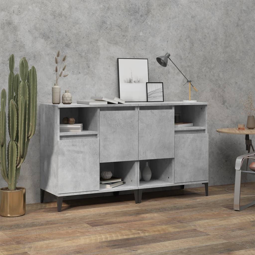 vidaXL Dressoirs 2 st 60x35x70 cm bewerkt hout wit