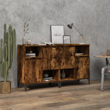 vidaXL Dressoirs 2 st 60x35x70 cm bewerkt hout wit