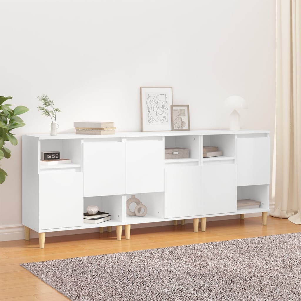 vidaXL Dressoirs 2 st 60x35x70 cm bewerkt hout wit