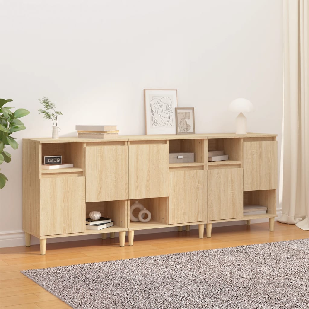 vidaXL Dressoirs 2 st 60x35x70 cm bewerkt hout wit