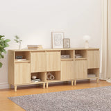 vidaXL Dressoirs 2 st 60x35x70 cm bewerkt hout wit