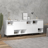 vidaXL Dressoirs 2 st 60x35x70 cm bewerkt hout wit