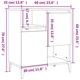 vidaXL Dressoirs 2 st 60x35x70 cm bewerkt hout wit