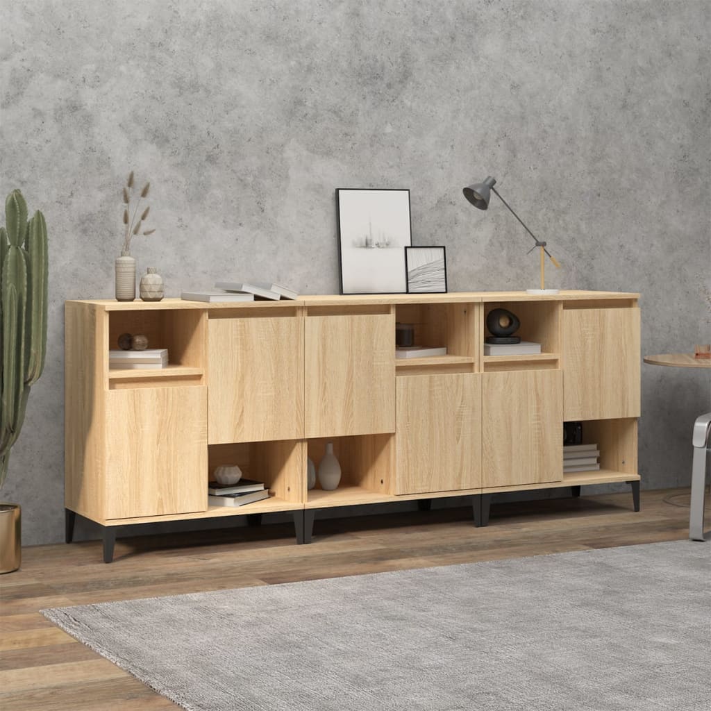 vidaXL Dressoirs 2 st 60x35x70 cm bewerkt hout wit