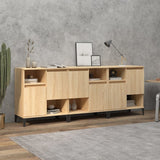 vidaXL Dressoirs 2 st 60x35x70 cm bewerkt hout wit