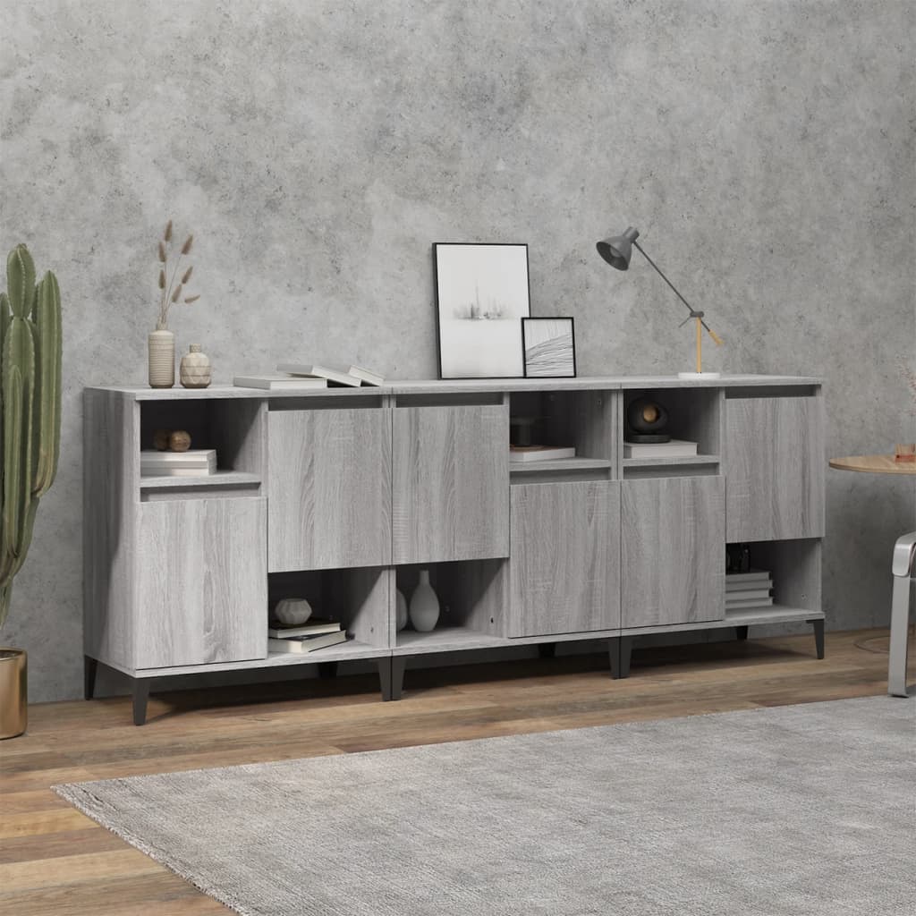 vidaXL Dressoirs 2 st 60x35x70 cm bewerkt hout wit