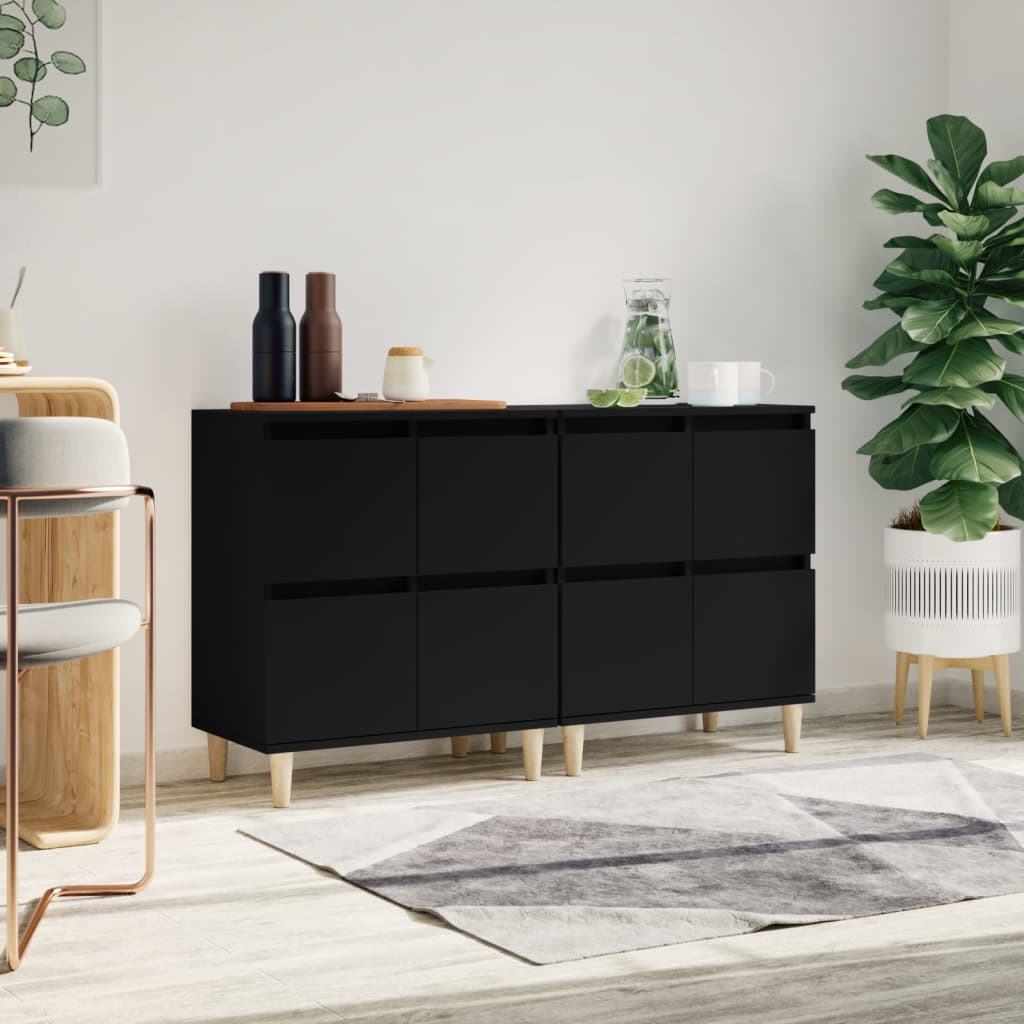 vidaXL Dressoirs 2 st 60x35x70 cm bewerkt hout wit
