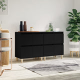vidaXL Dressoirs 2 st 60x35x70 cm bewerkt hout wit