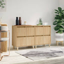 vidaXL Dressoirs 2 st 60x35x70 cm bewerkt hout wit