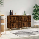 vidaXL Dressoirs 2 st 60x35x70 cm bewerkt hout wit