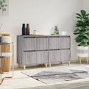 vidaXL Dressoirs 2 st 60x35x70 cm bewerkt hout wit