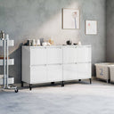 vidaXL Dressoirs 2 st 60x35x70 cm bewerkt hout wit