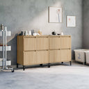 vidaXL Dressoirs 2 st 60x35x70 cm bewerkt hout wit