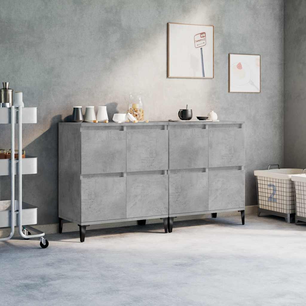 vidaXL Dressoirs 2 st 60x35x70 cm bewerkt hout wit