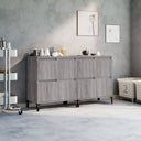 vidaXL Dressoirs 2 st 60x35x70 cm bewerkt hout wit