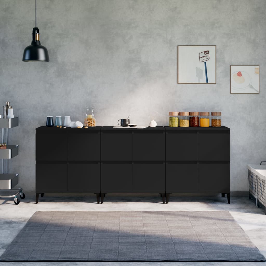 vidaXL Dressoirs 2 st 60x35x70 cm bewerkt hout wit