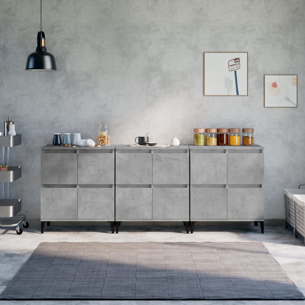 vidaXL Dressoirs 2 st 60x35x70 cm bewerkt hout wit