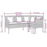 vidaXL 5-piece L-shaped Lounge Set with Cushions Poly Rattan Brown
