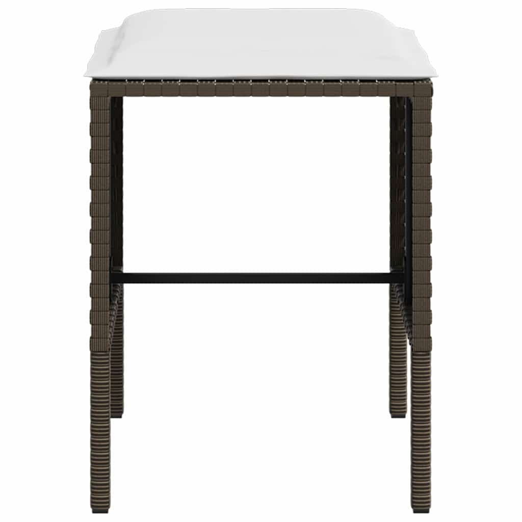 vidaXL 5-piece L-shaped Lounge Set with Cushions Poly Rattan Brown