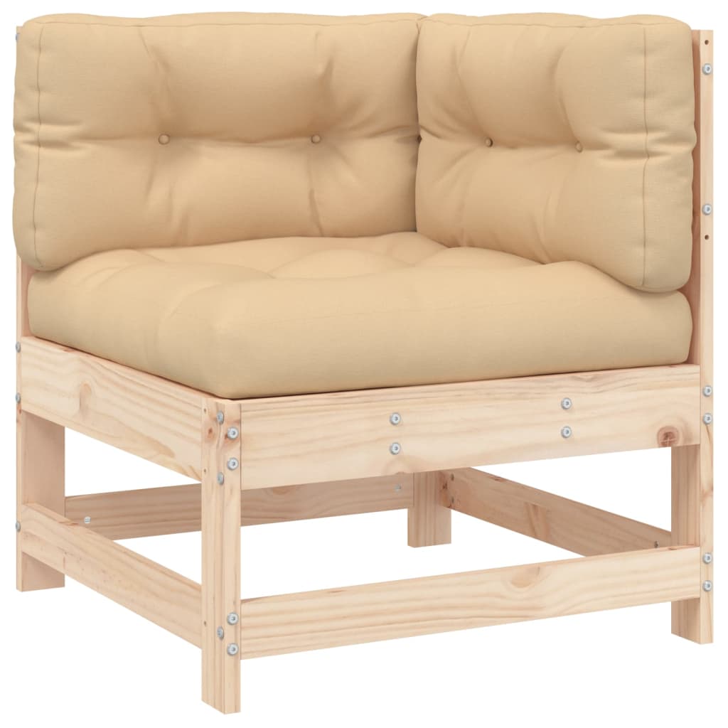 vidaXL 6-delige Loungeset met kussens massief hout
