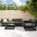 vidaXL 6-delige Loungeset met kussens massief hout