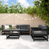 vidaXL 6-delige Loungeset met kussens massief hout