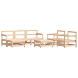 vidaXL 7-delige Loungeset met kussens massief teak