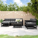 vidaXL 7-delige Loungeset met kussens massief teak