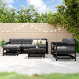 vidaXL 7-delige Loungeset met kussens massief teak