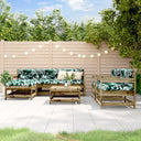 vidaXL 7-delige Loungeset met kussens massief teak