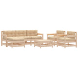 vidaXL 7-Piece Lounge Set with Cushions Solid Teak
