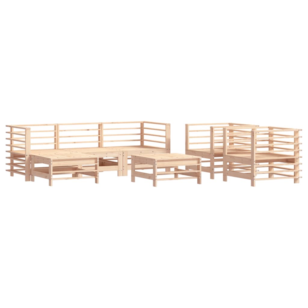 vidaXL 7-delige Loungeset met kussens massief teak